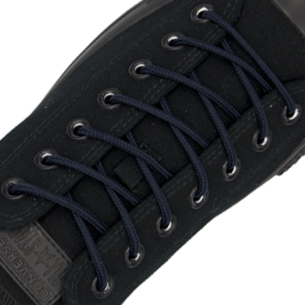 Navy Blue Round Shoelace - 30cm Length 4mm Diameter