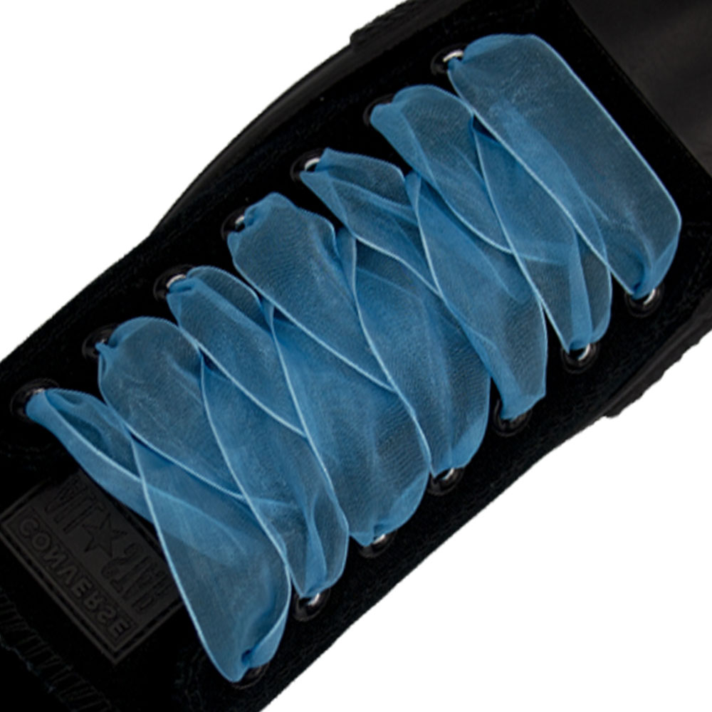 Island Blue Organza Shoelace - 30cm Length 25mm Width