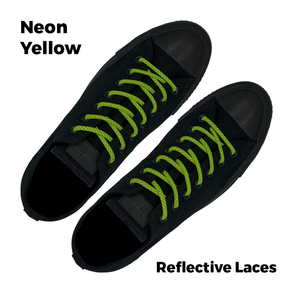 Yellow Reflective Shoelace - 30cm Length 5mm Diameter - Dash