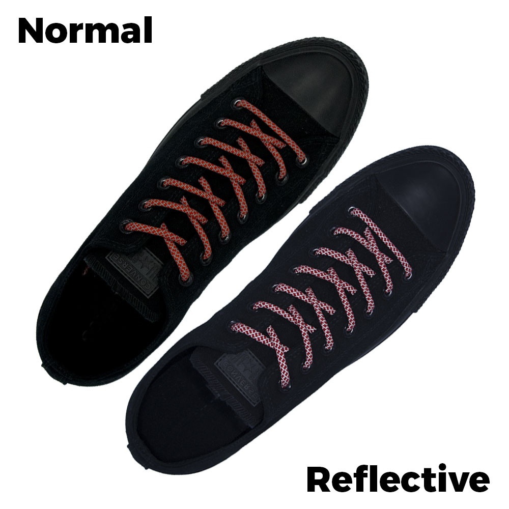 Red Reflective Shoelace - 30cm Length 5mm Diameter - Cross