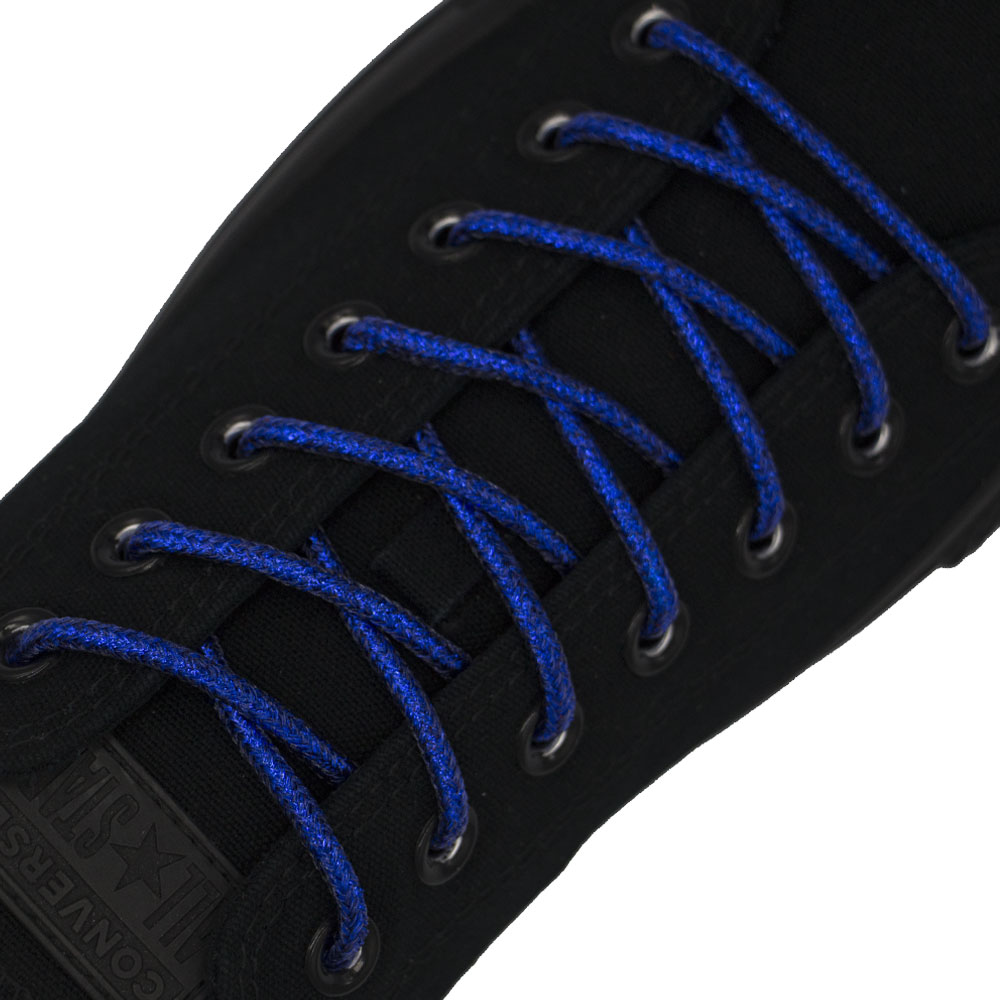 Royal Blue Glitter Shoelace - 30cm Length 4mm Diameter