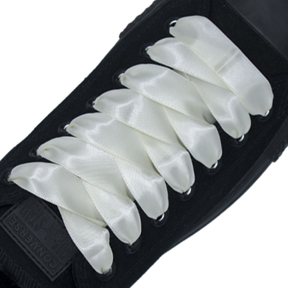 Antique White Satin Shoelace - 30cm Length 20mm Width