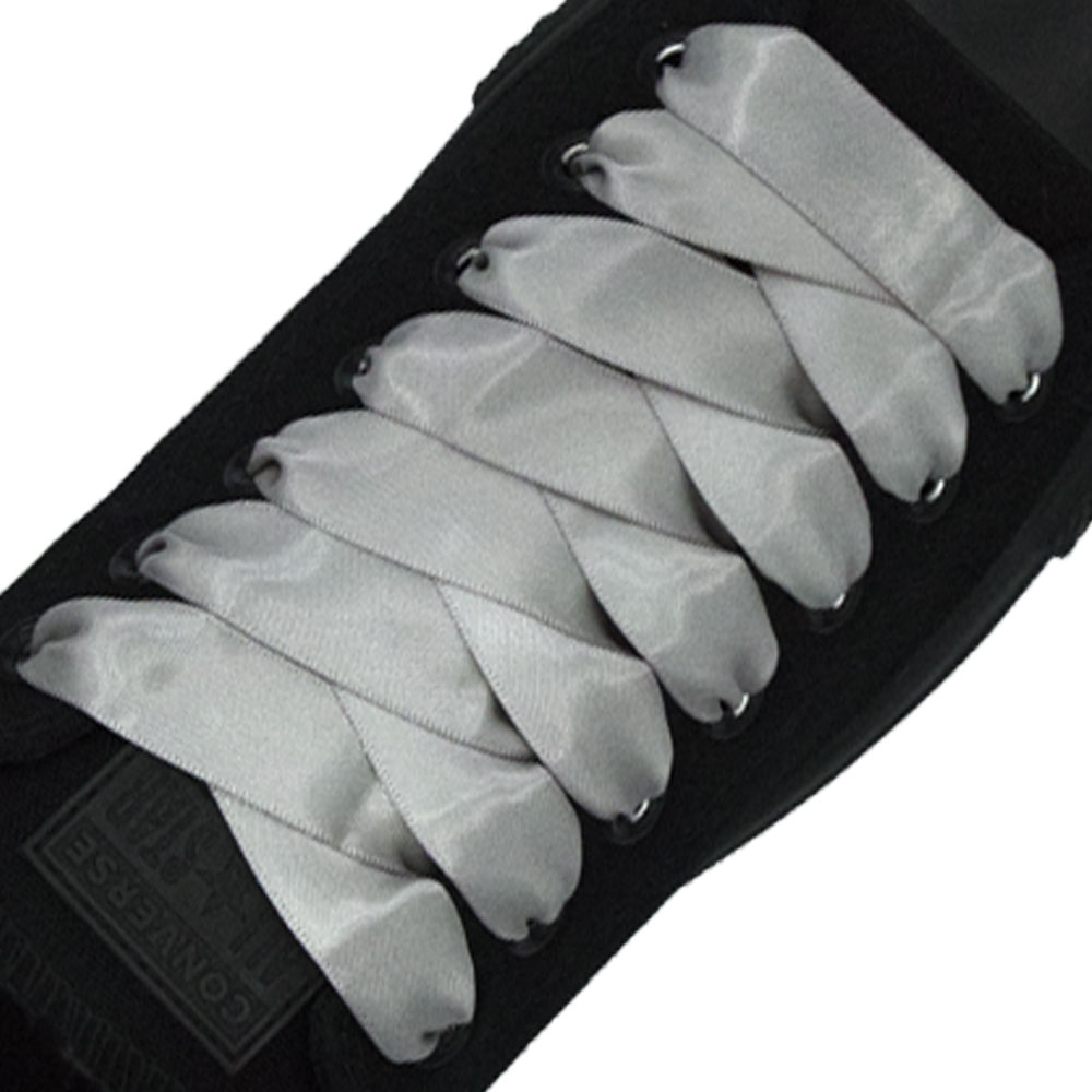 Silver Satin Shoelace - 30cm Length 20mm Width