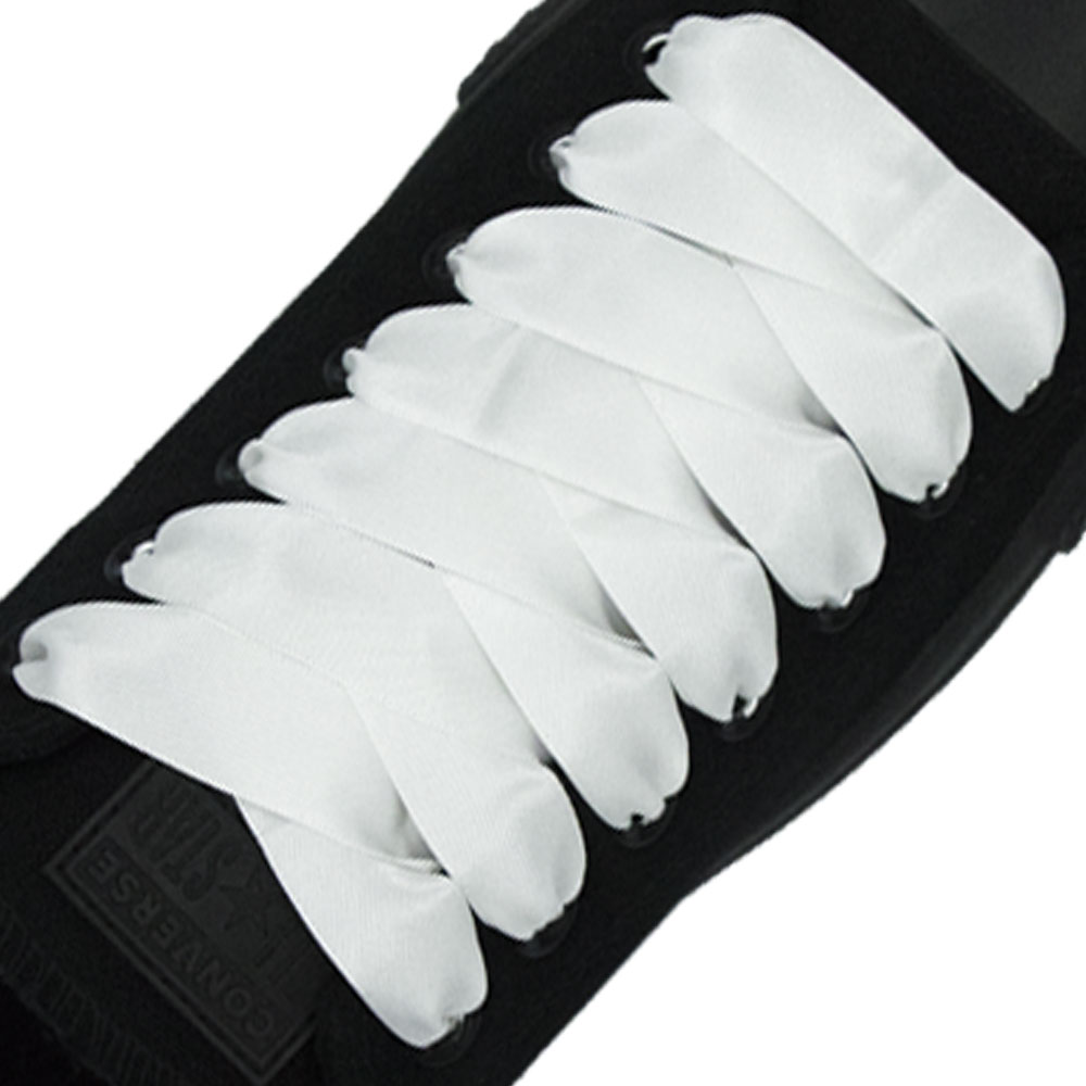White Satin Shoelace - 30cm Length 20mm Width