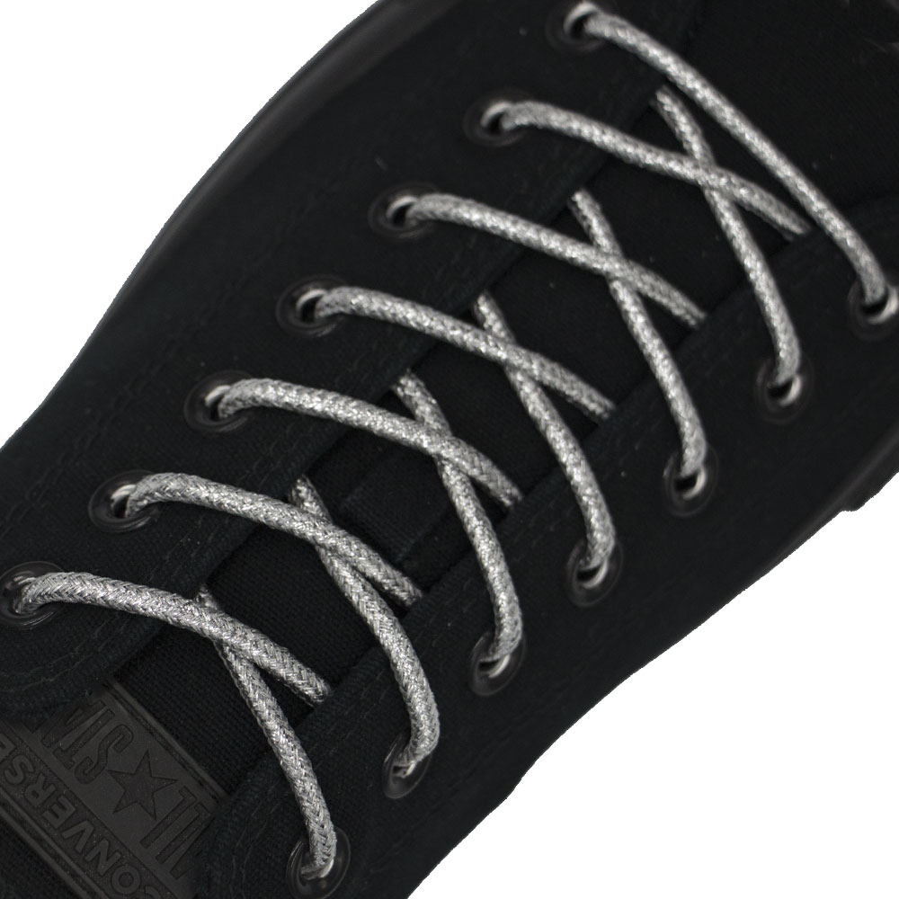 Silver Glitter Shoelace - 30cm Length 4mm Diameter