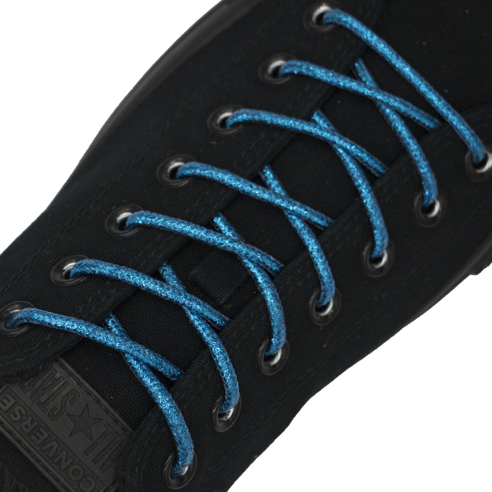 Sky Blue Glitter Shoelace - 30cm Length 4mm Diameter
