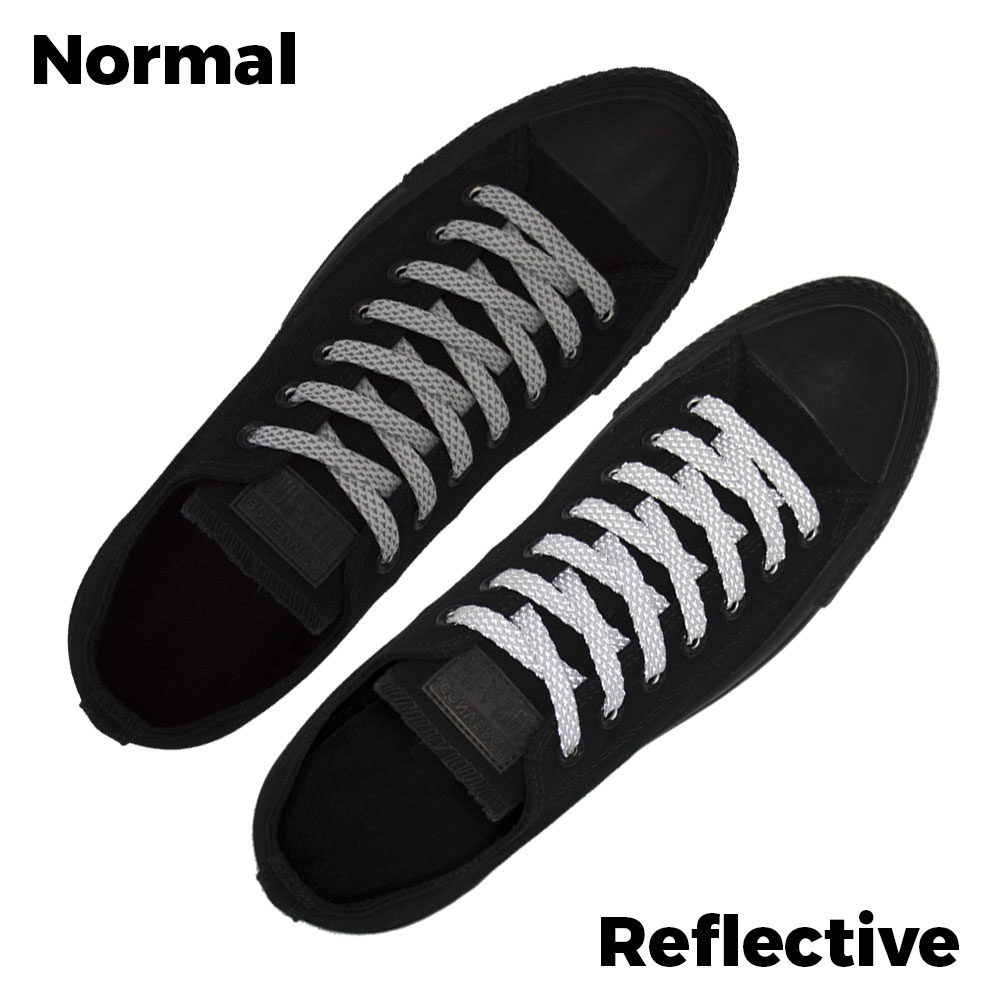 White Reflective Shoelace - 30cm Length 10mm Width