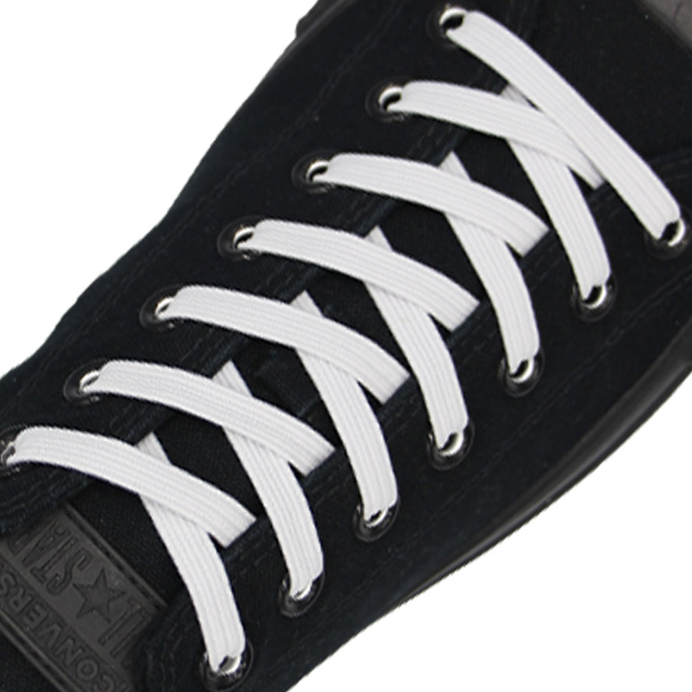White Elastic Shoelace - 30cm Length 8mm Width