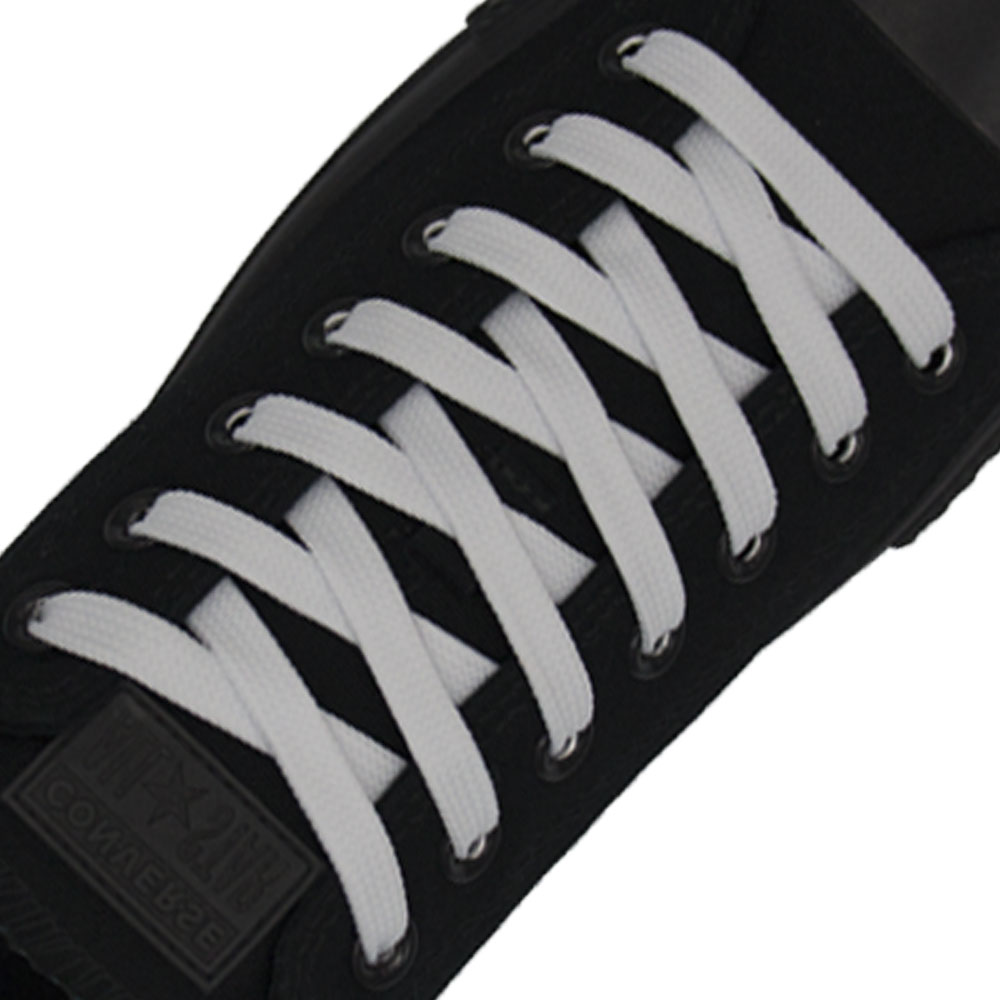 White Flat Shoelace - 30cm Length 10mm Width