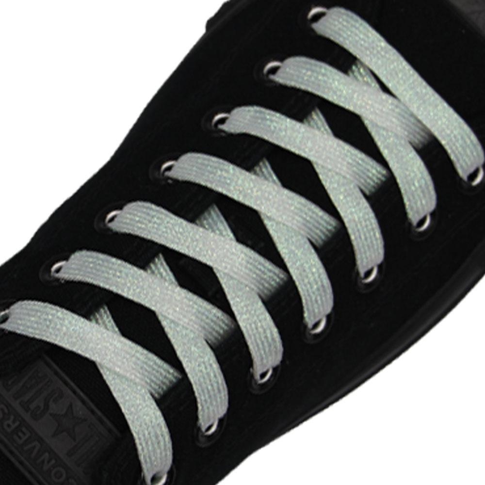 Glitter Shoelace - White 30cm Length 10mm Width