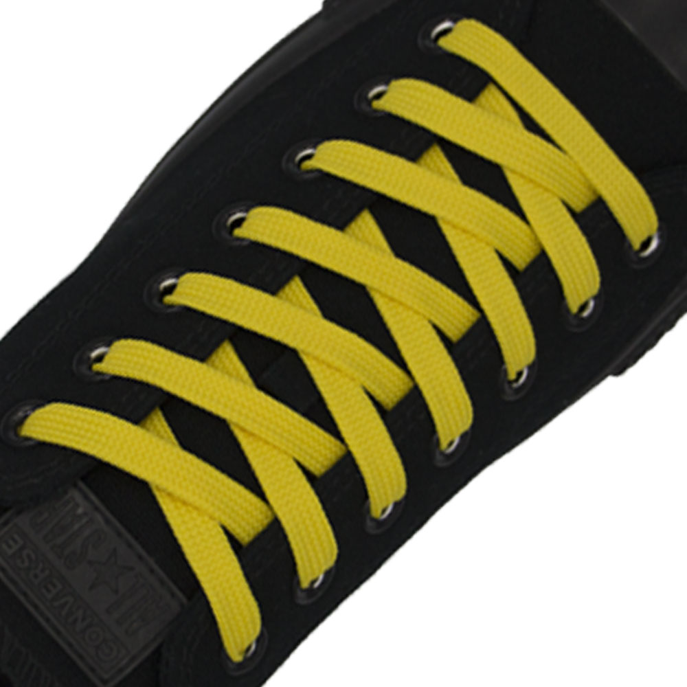 Yellow Flat Shoelace - 30cm Length 10mm Width